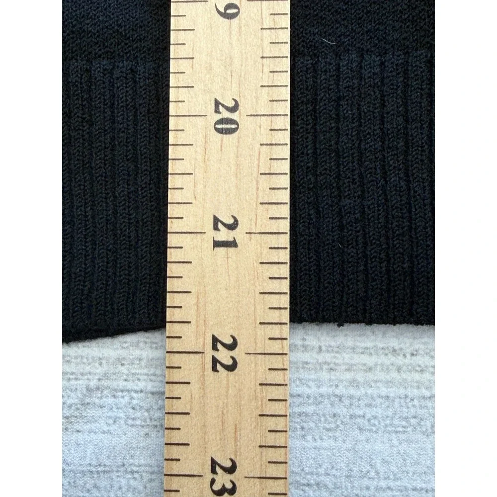 Banana Republic Fine Italian Merino Sweater Mens Lg Black Wool V Neck Ribbed